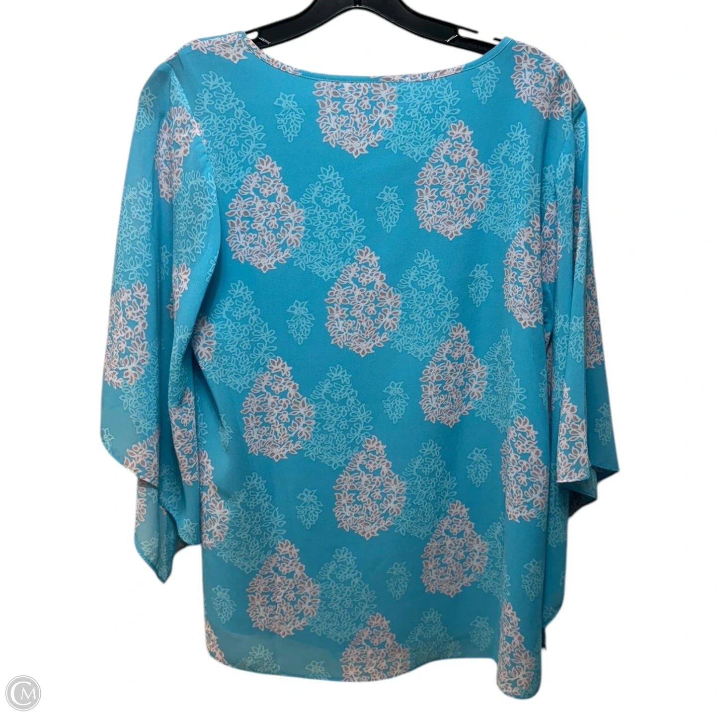 Top 3/4 Sleeve By Belle By Kim Gravel In Aqua, Size: Xs