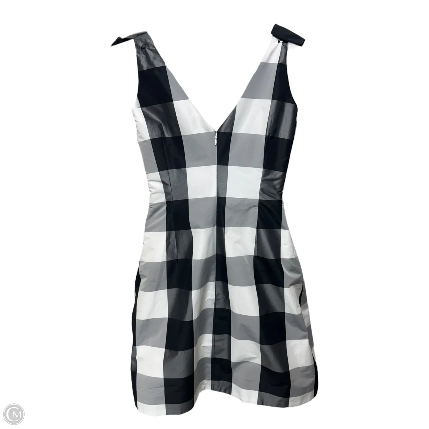 Penelope Bow Gingham Taffeta Dress Casual Short By Tyler Boe In Checkered Pattern, Size: 8