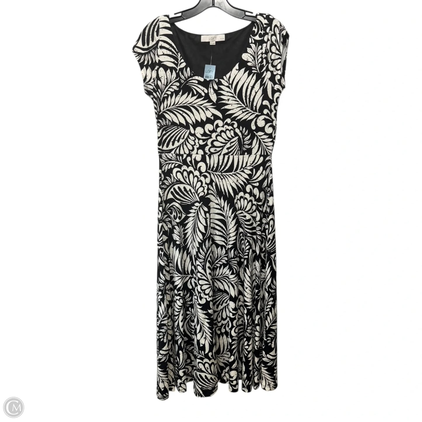 Dress Casual Midi By Loft In Black & Cream, Size: Sp