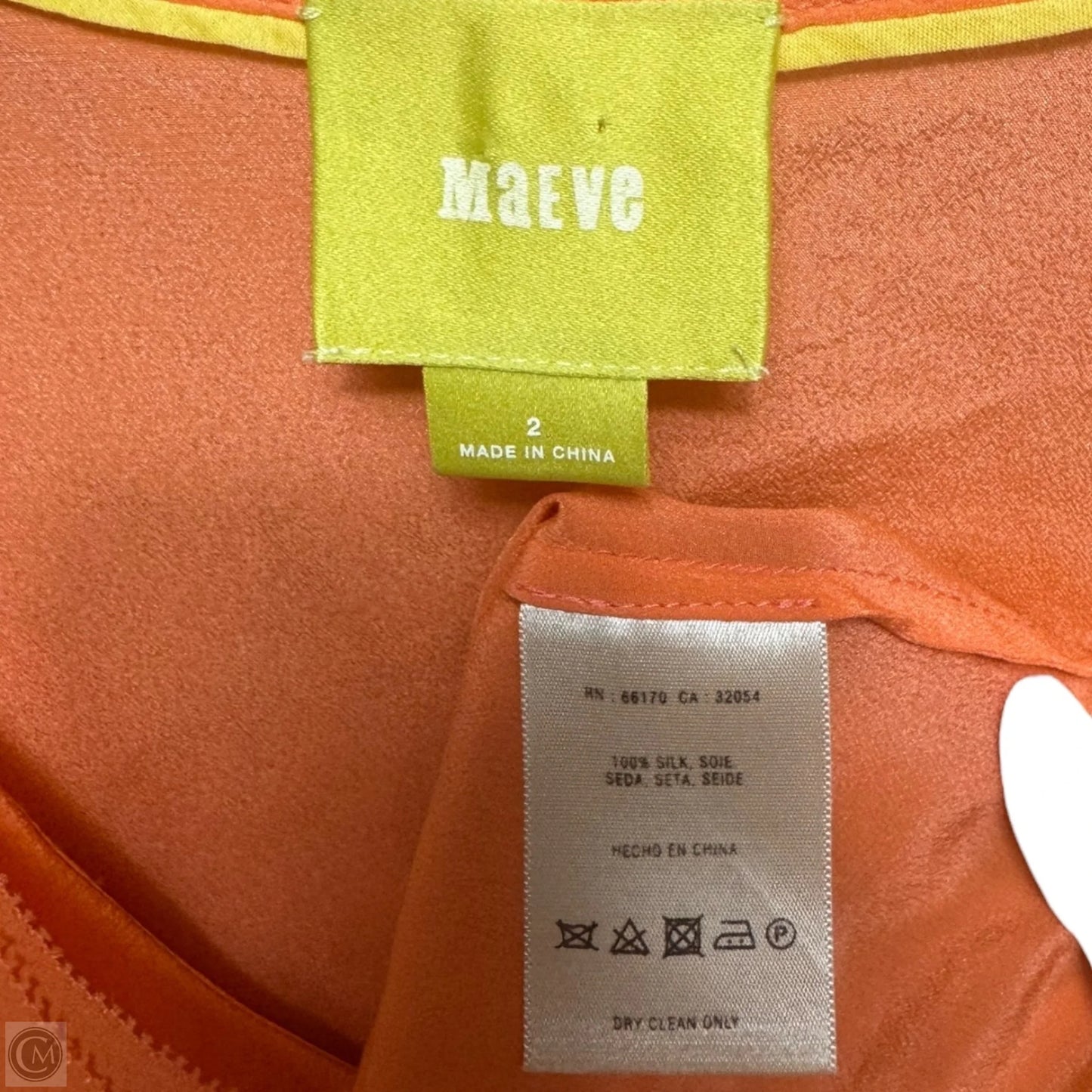 Dipped Chrome Silk Ruffle Top Sleeveless By Maeve In Coral, Size: 2