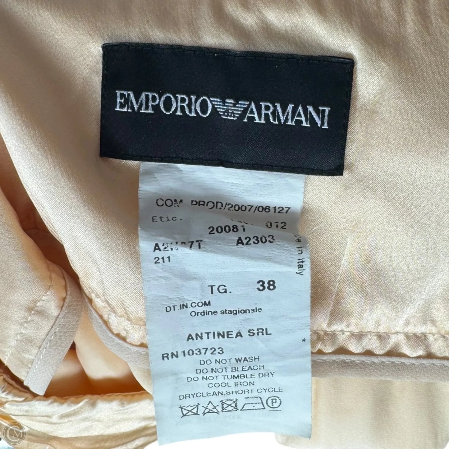 Silk Skirt By Emporio Armani In Peach, Size: 6