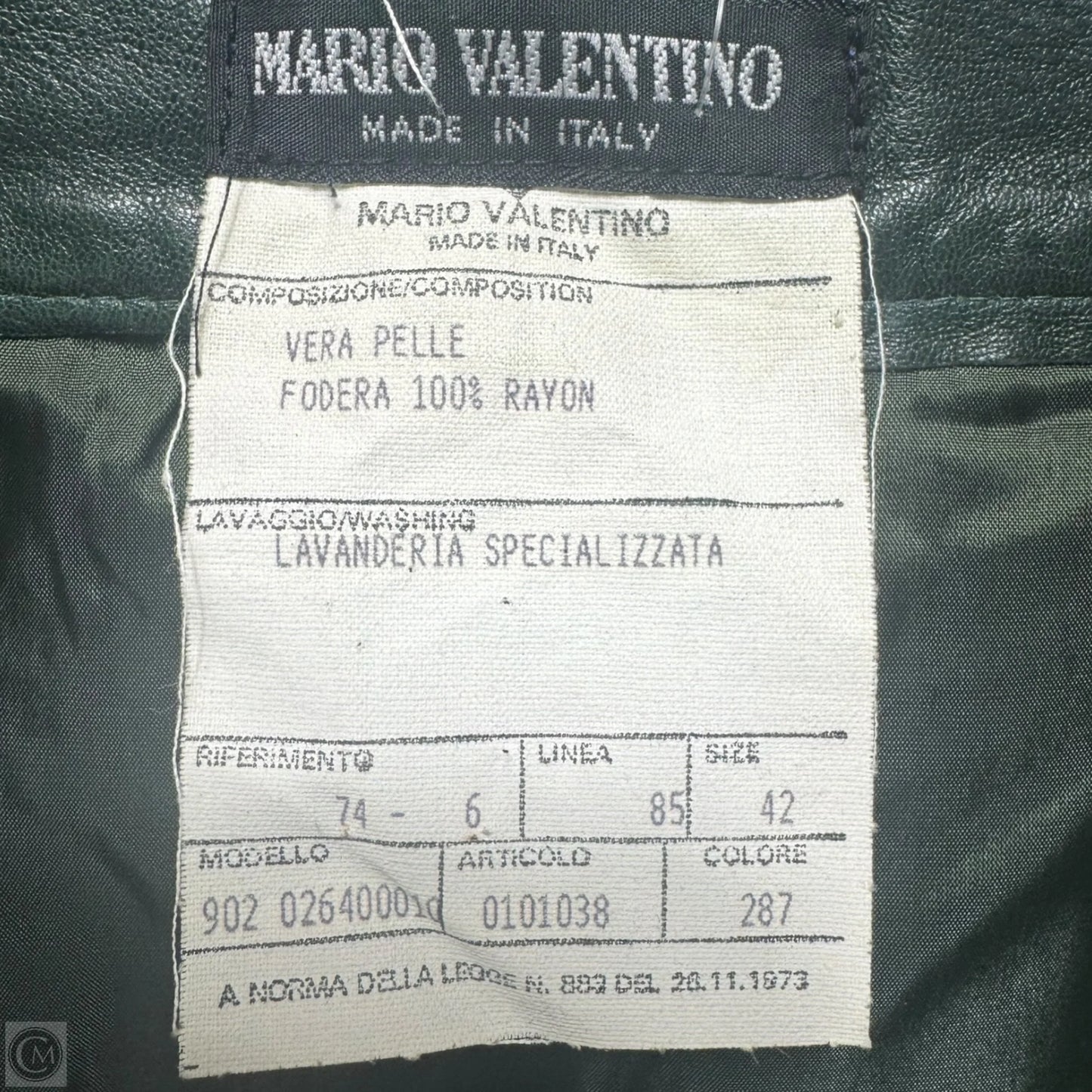 Leather Pencil Skirt By Mario Valentino In Green, Size: 8