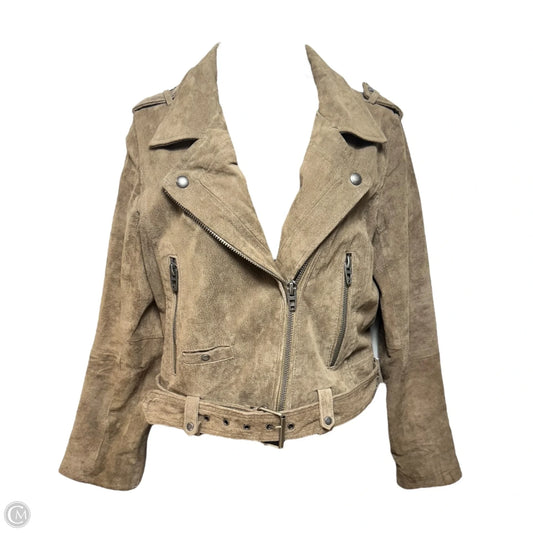 Suede Jacket Moto Leather By Blanknyc In Taupe, Size: S