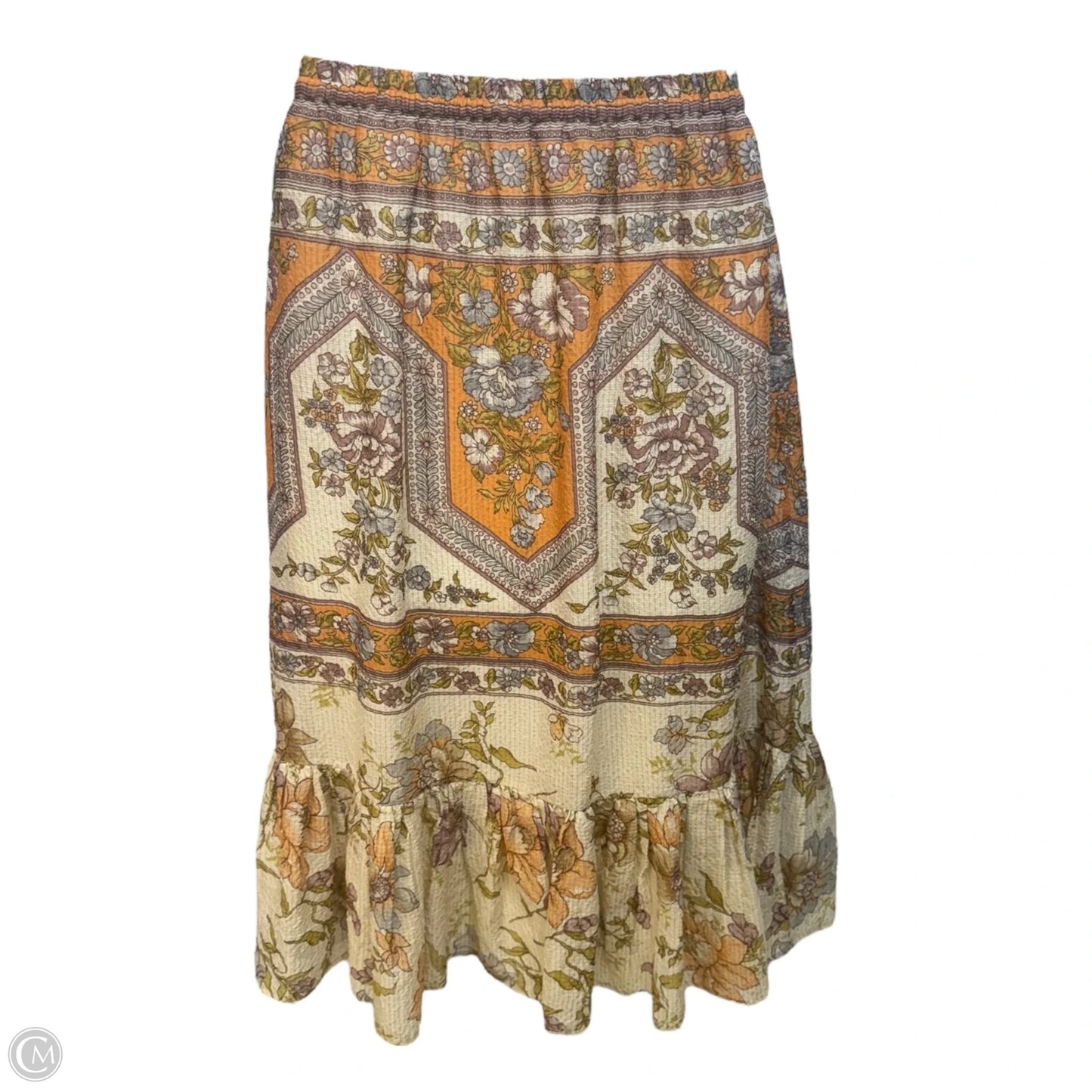 Gianna Flounced Skirt Maxi By Mes Desmoiselles In Floral Print, Size: 8