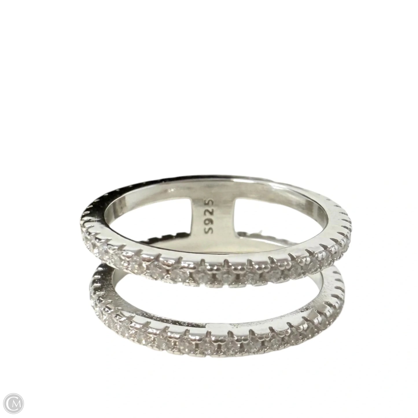 Sterling Silver 925 Silver Cubic Zirconia Double Layer Ring By Unbranded, Size: 7
