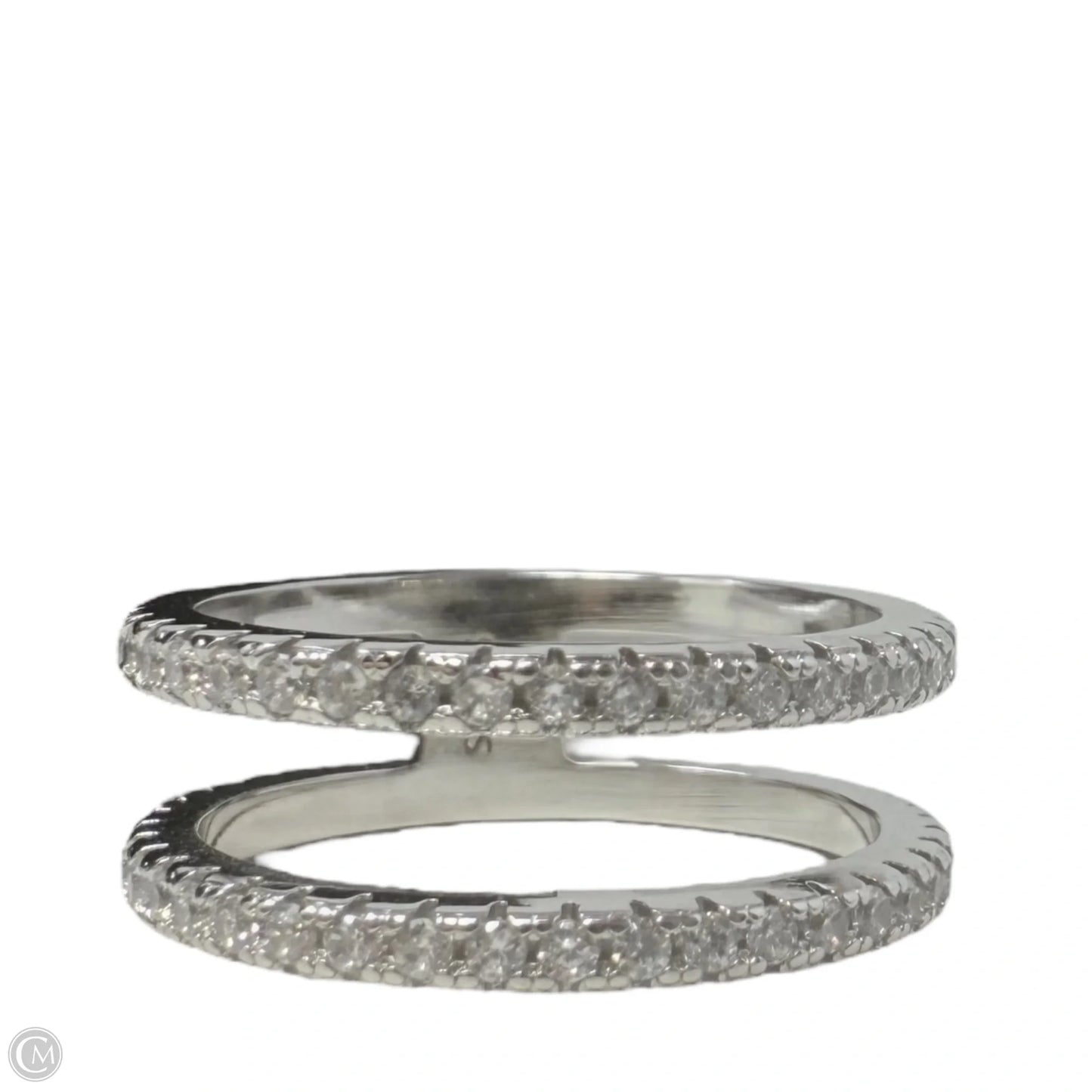 Sterling Silver 925 Silver Cubic Zirconia Double Layer Ring By Unbranded, Size: 7