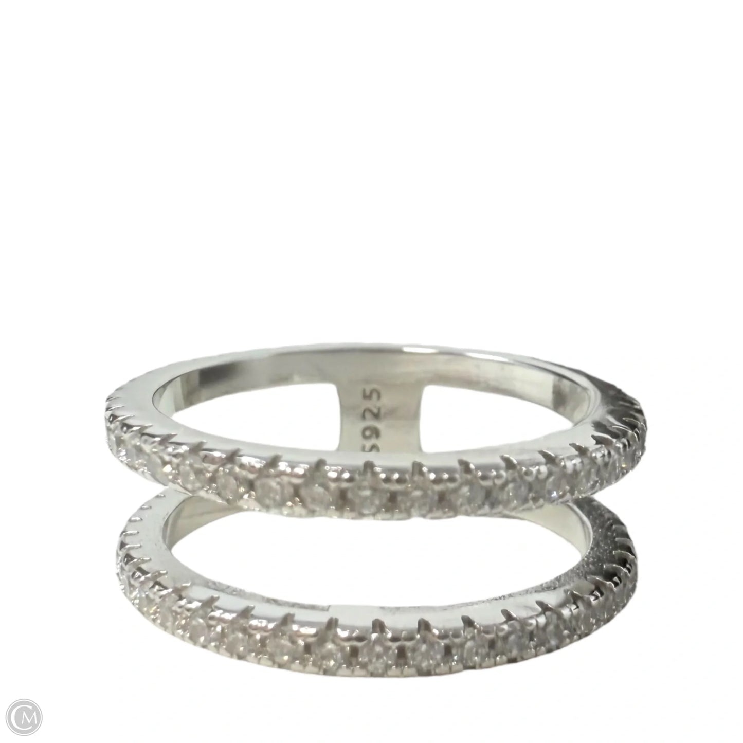 Sterling Silver 925 Silver Cubic Zirconia Double Layer Ring By Unbranded, Size: 7