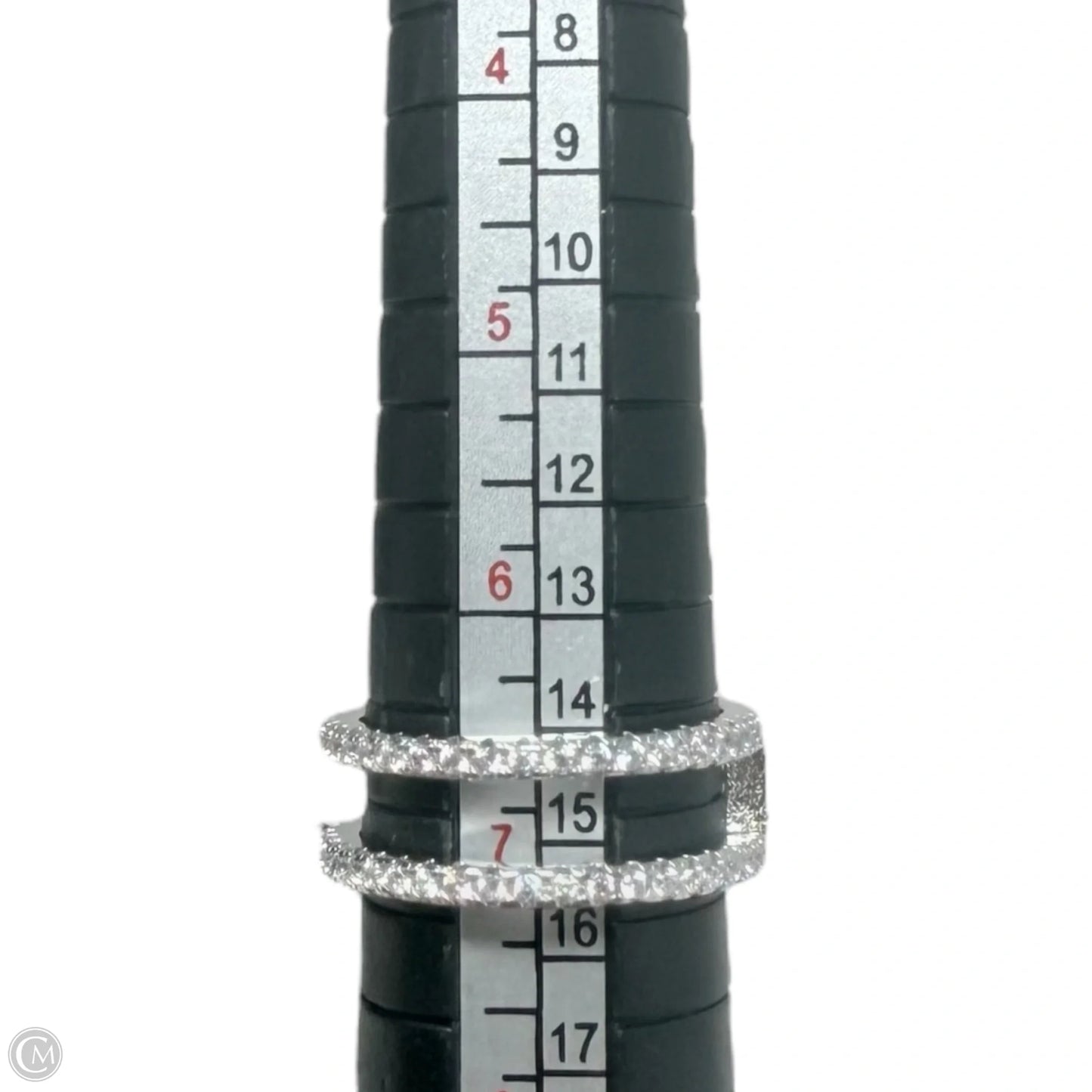 Sterling Silver 925 Silver Cubic Zirconia Double Layer Ring By Unbranded, Size: 7