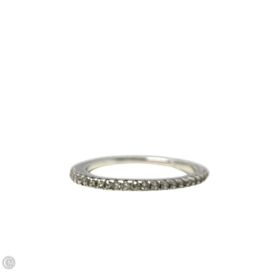 Clear Stone & Sterling Silver Anniversary Band Ring By Unbranded, Size: 7