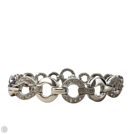 Circle Link CZ & Sterling Silver Bracelet By Unbranded
