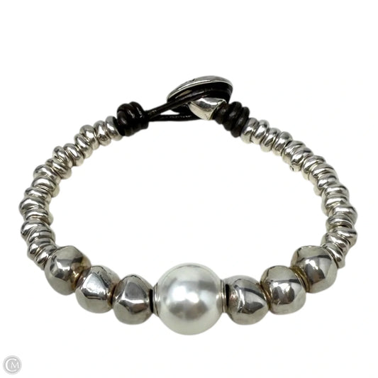 Moody Silver Beaded Bracelet with Pearl By Uno De 50