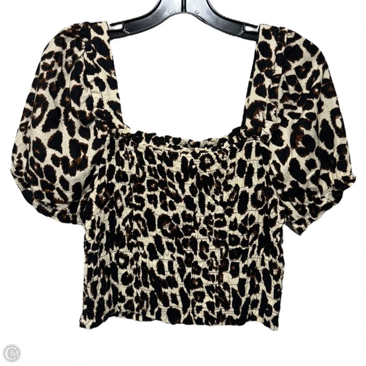 Top Short Sleeve By Monteau In Animal Print, Size: L