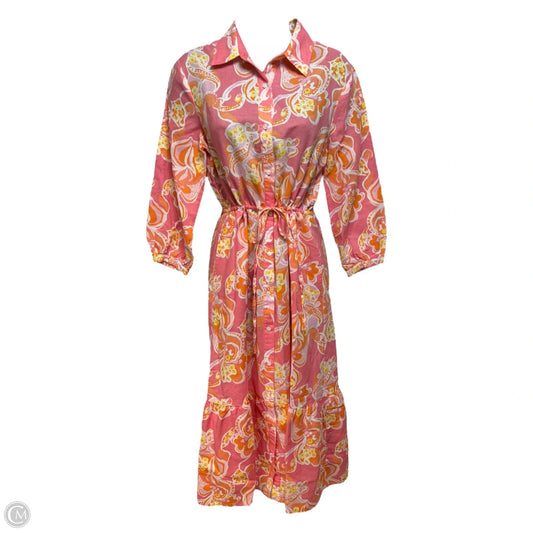 Linen Blend Dress Casual Midi By J Mclaughlin In Paisley Print, Size: S