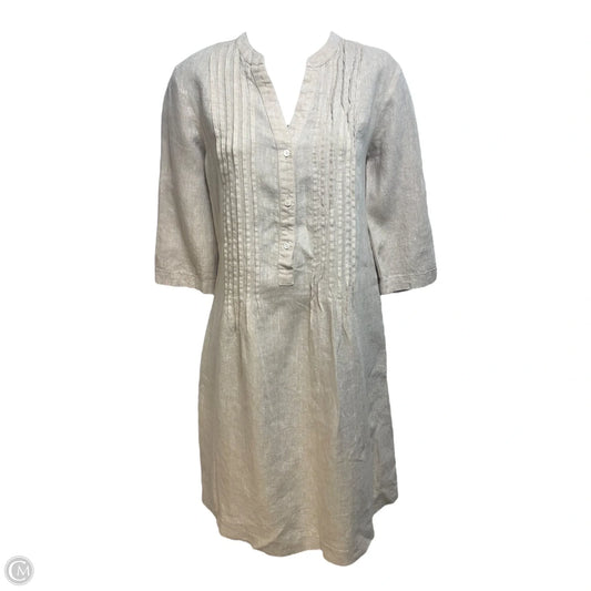 Linen Pin Tuck Dress Casual Short By J Mclaughlin In Tan, Size: S