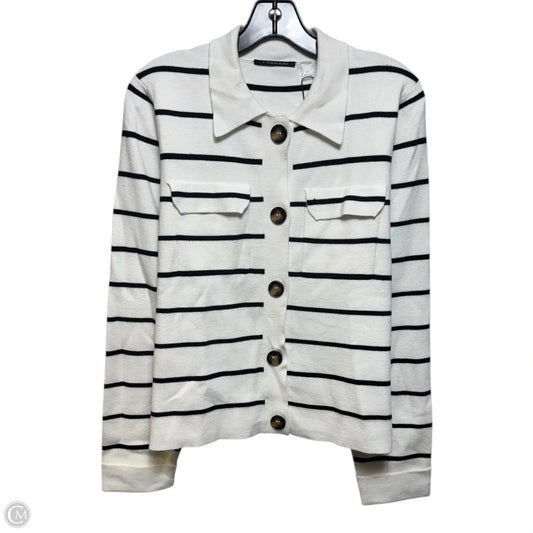 Sweater By Tahari By Arthur Levine In Striped Pattern, Size: L