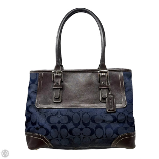 Vintage  Signature Jacquard Hampton Satchel Designer By Coach, Size: Medium