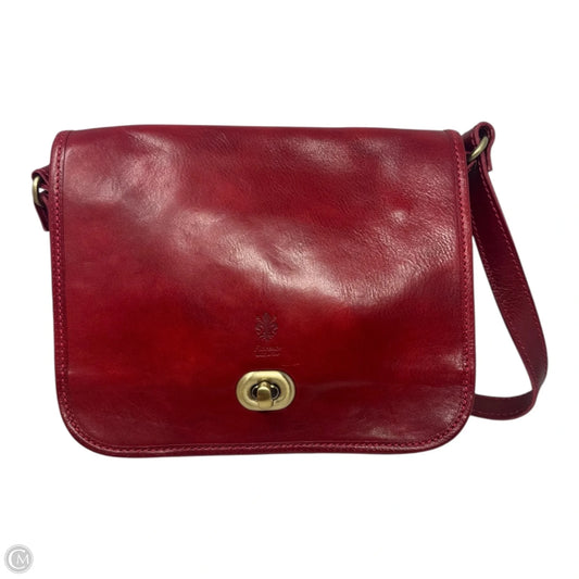 Italian Leather Crossbody Handbag By Florence, Size: Medium