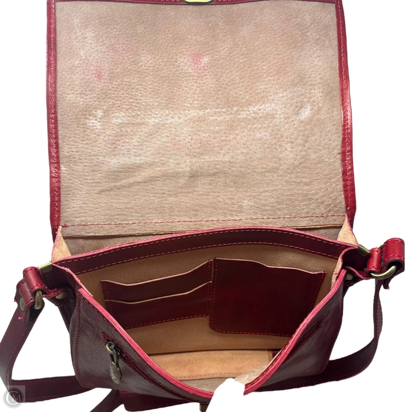 Italian Leather Crossbody Handbag By Florence, Size: Medium