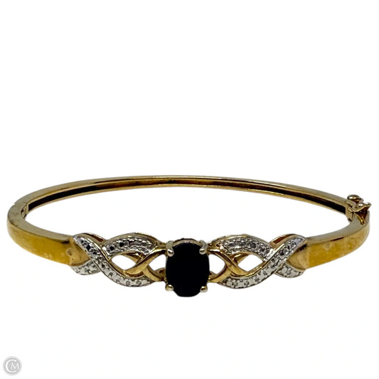 Diamond & Sapphire Vermeil Hinged Bangle Bracelet By Cmc