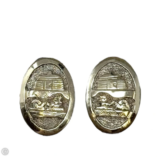 12K GF & Sterling Silver Navajo Storyteller Earrings By Tom & Sylvia Kee TSK