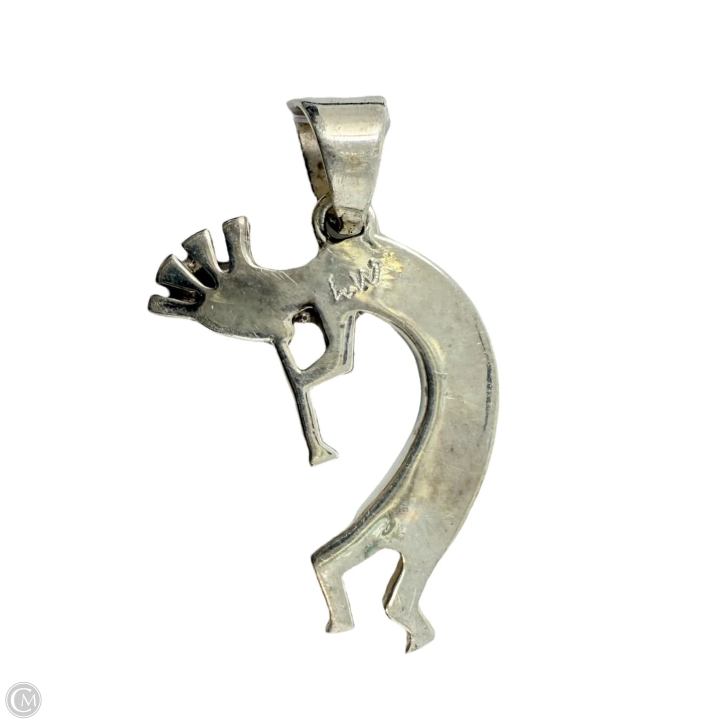 Sterling Silver Opal Inlay Kokopelli Pendant By Stamped WN