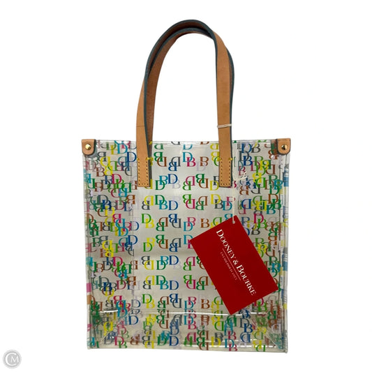 Clear Logo Tote Handbag Designer By Dooney And Bourke, Size: Small