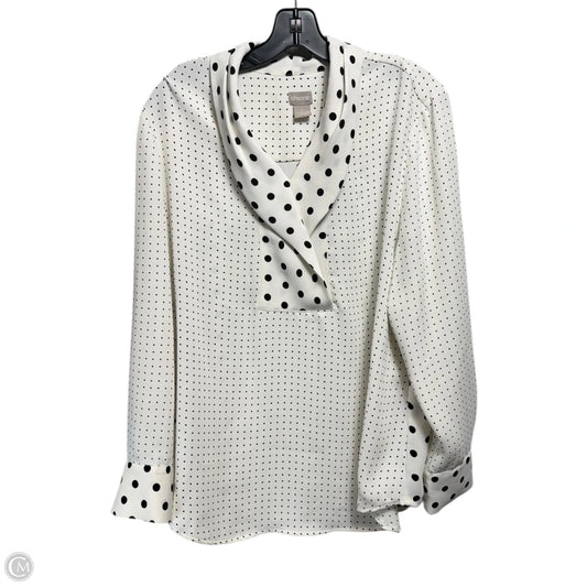Top Long Sleeve By Chicos In Polkadot Pattern, Size: 16