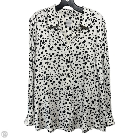 Top Long Sleeve By Chicos In Polkadot Pattern, Size: 16