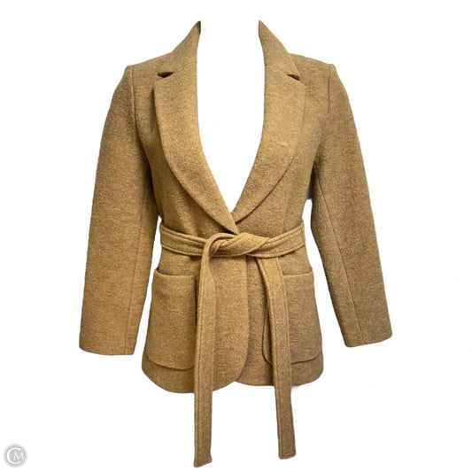Boiled Wool Belted Coat By J. Crew In Tan, Size: 8