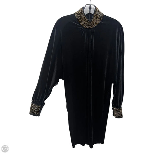 Beaded Velvet Dress Casual Short By Mong Shang Yi Ren In Black & Gold, Size: S