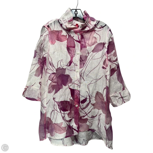 Top Long Sleeve By Ic By Connie K In Floral Print, Size: S