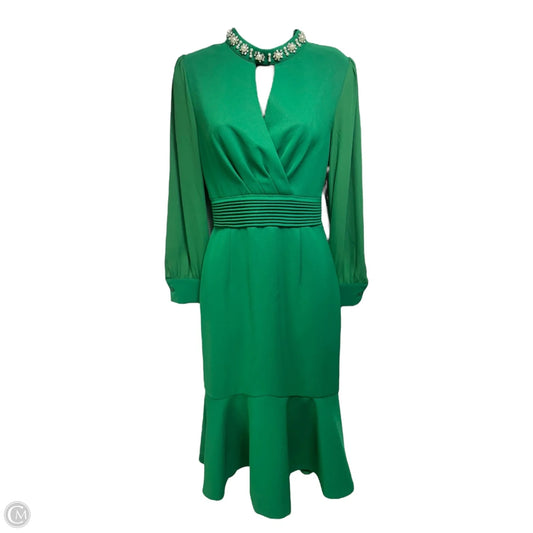 Beaded High Neck Party Midi Dress Bciopll In Green, Size: S