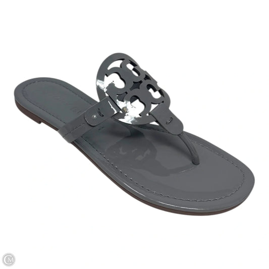 Miller Patent Sandals Designer By Tory Burch In Malta Grey, Size: 7