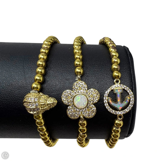 14k Gold Plated Vacay Beaded Bracelet Set By Eye Candy LA