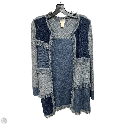 Sweater Cardigan By Chicos In Blue, Size: 8