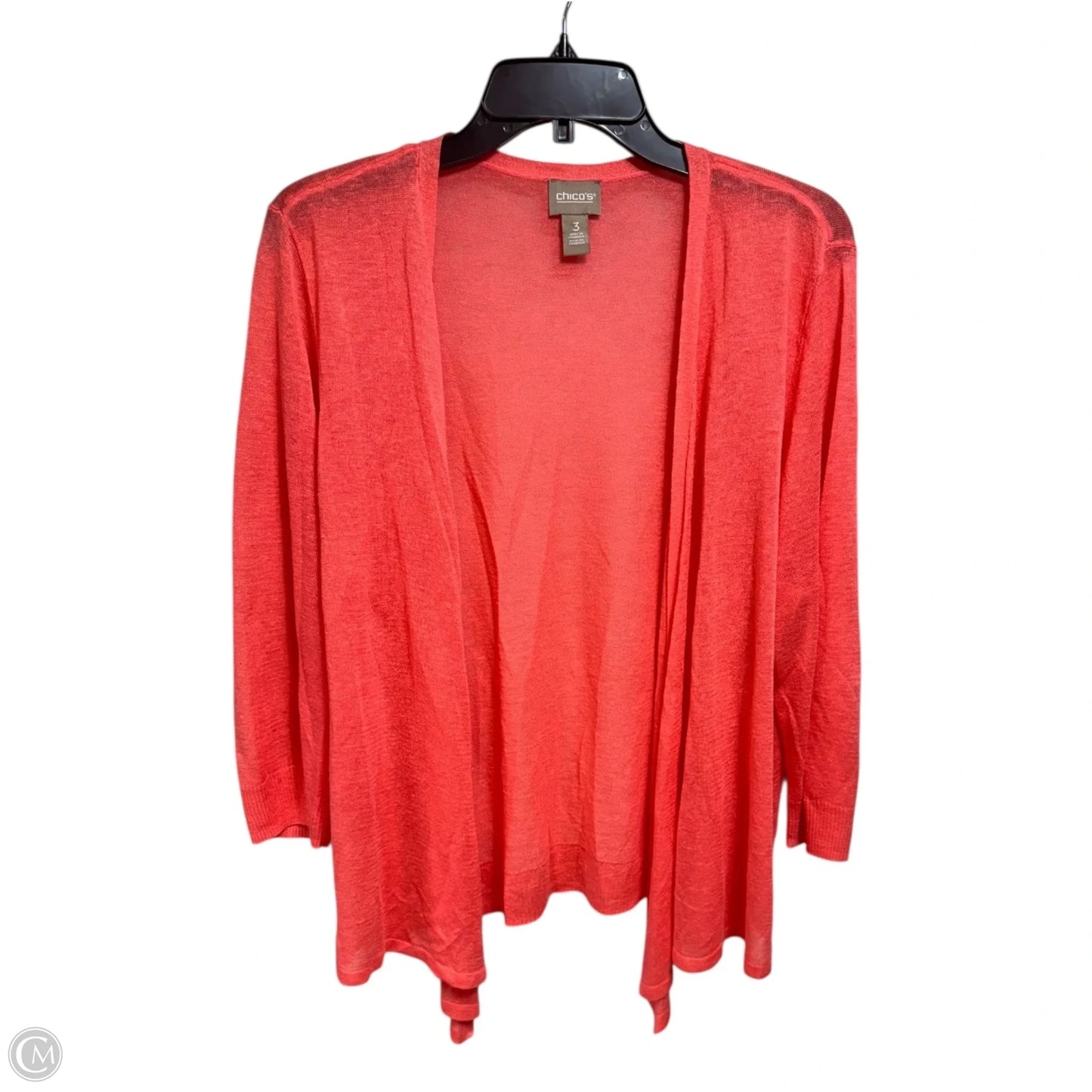 Sweater Cardigan By Chicos In Coral, Size: 16