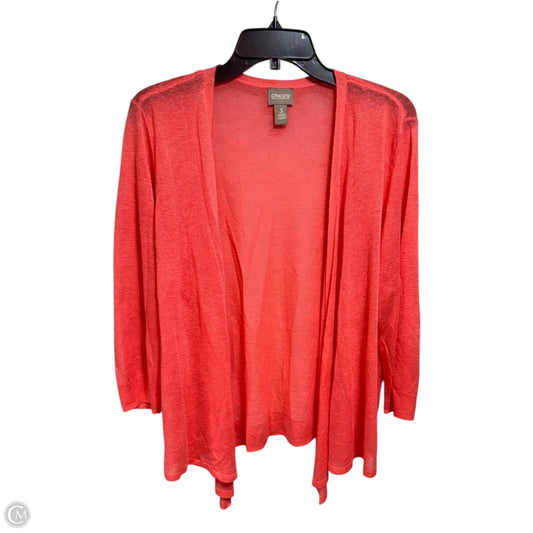 Sweater Cardigan By Chicos In Coral, Size: 16