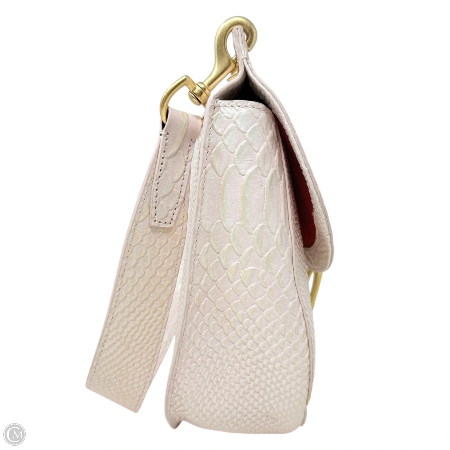 North South Reese Bag Designer By Dooney & Bourke In Pearl Embossed Leather, Size: Medium