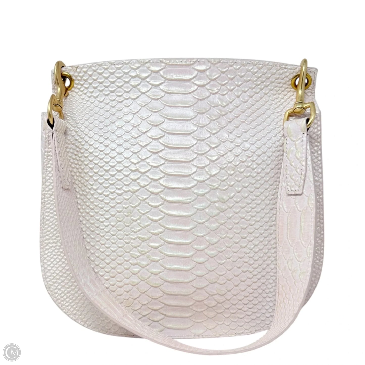 North South Reese Bag Designer By Dooney & Bourke In Pearl Embossed Leather, Size: Medium