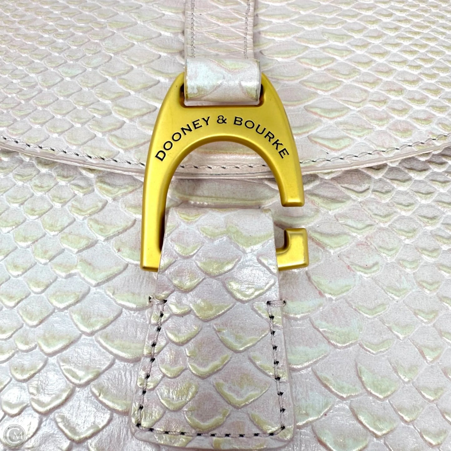 North South Reese Bag Designer By Dooney & Bourke In Pearl Embossed Leather, Size: Medium