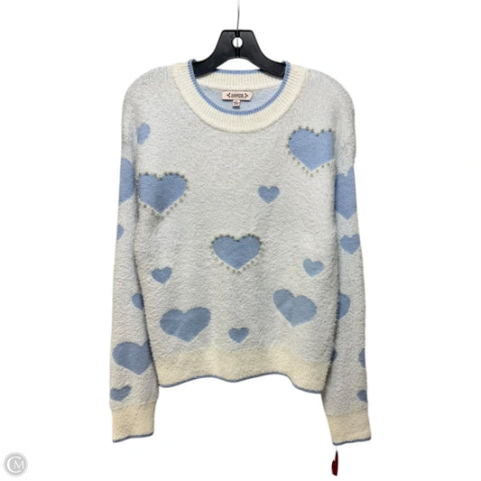 Pearl Heart Sweater By Nanette By Nanette Lepore In Blue & Cream, Size: M