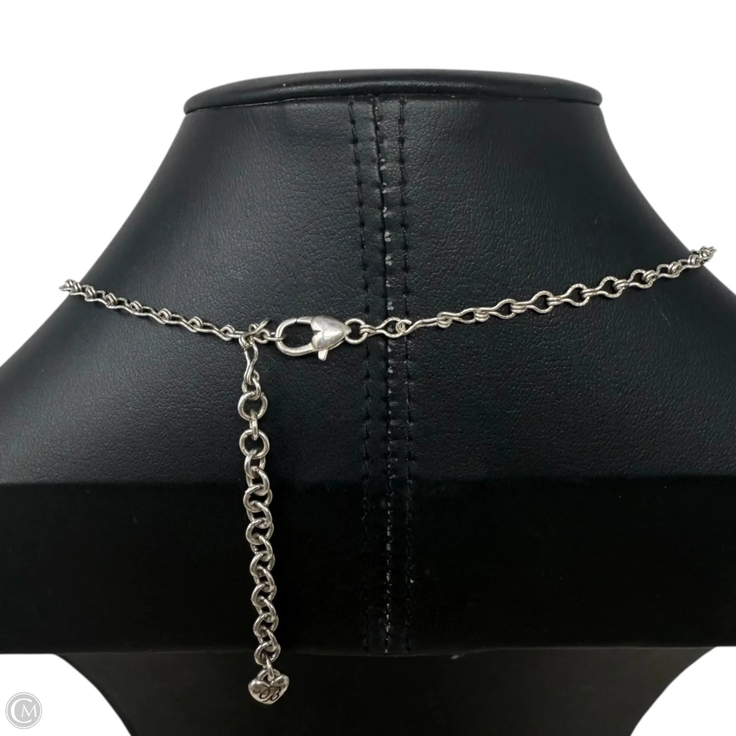 Silver Tone & Crystal Square Bead Charm Necklace By Brighton