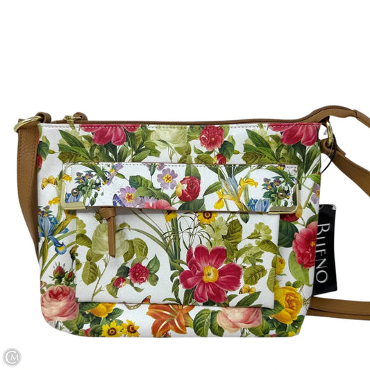 Floral Pocket Front Shoulder Bag By Bueno, Size: Medium