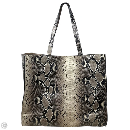 Snake Print Tote By Bass, Size: Large