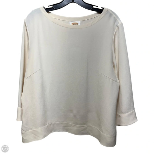 Silk Top Long Sleeve By Talbots In Cream, Size: 16