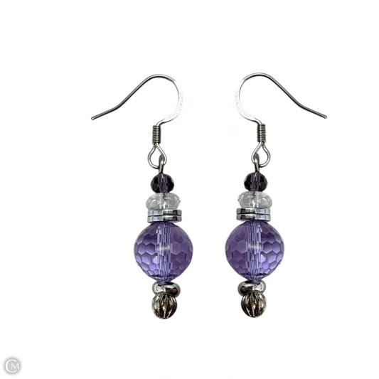 Purple Beaded Dangle Earrings