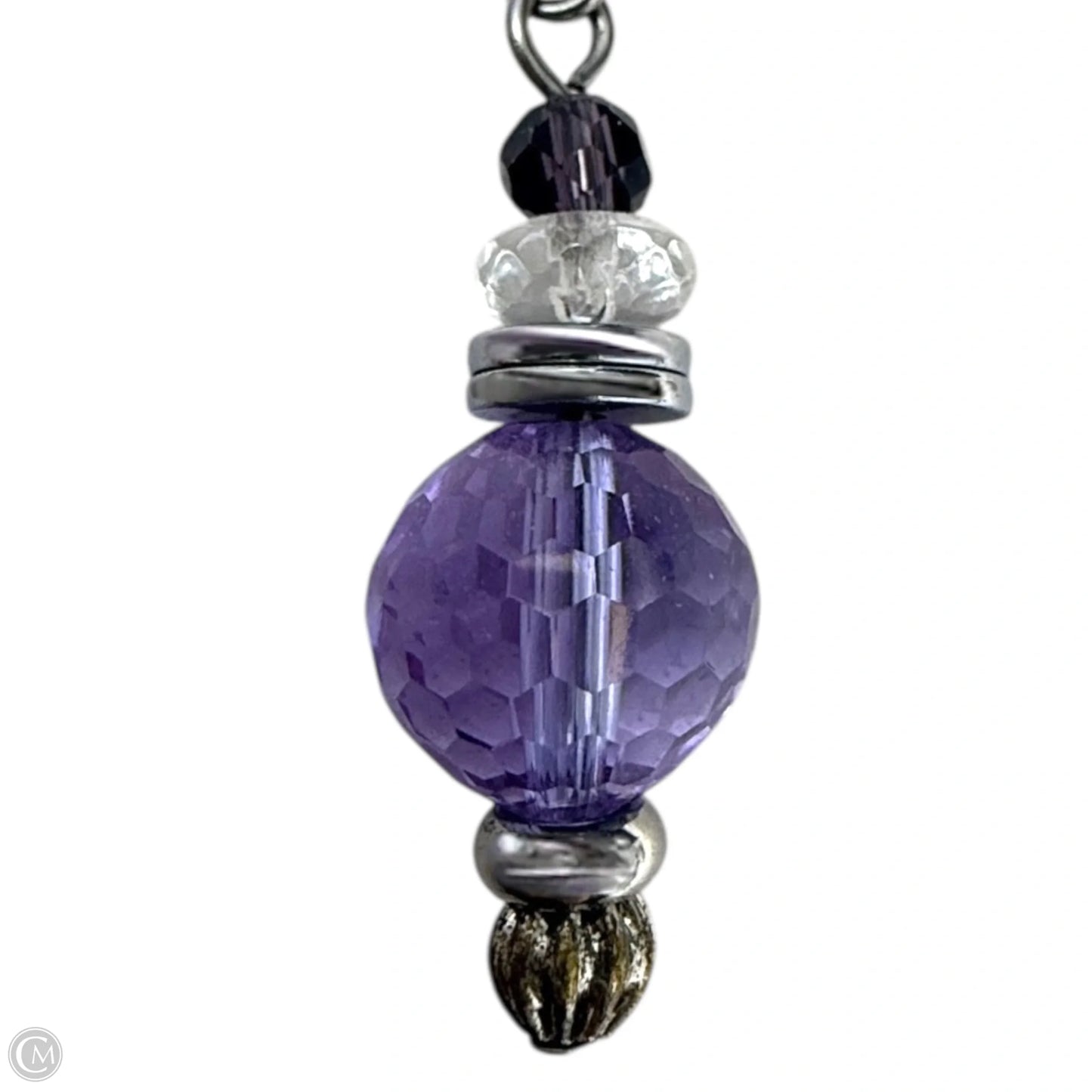 Purple Beaded Dangle Earrings