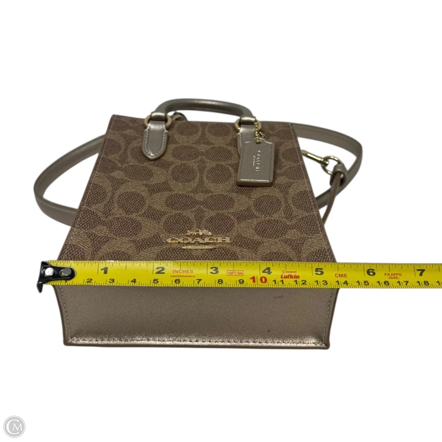 Boxed Mini Tote Crossbody Handbag Designer By Coach, Size: Small