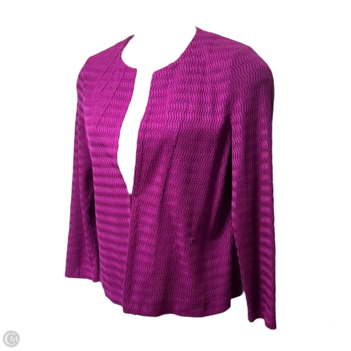 Vivid Viola Textured Knit Jacket By Ming Wang In Purple, Size: M