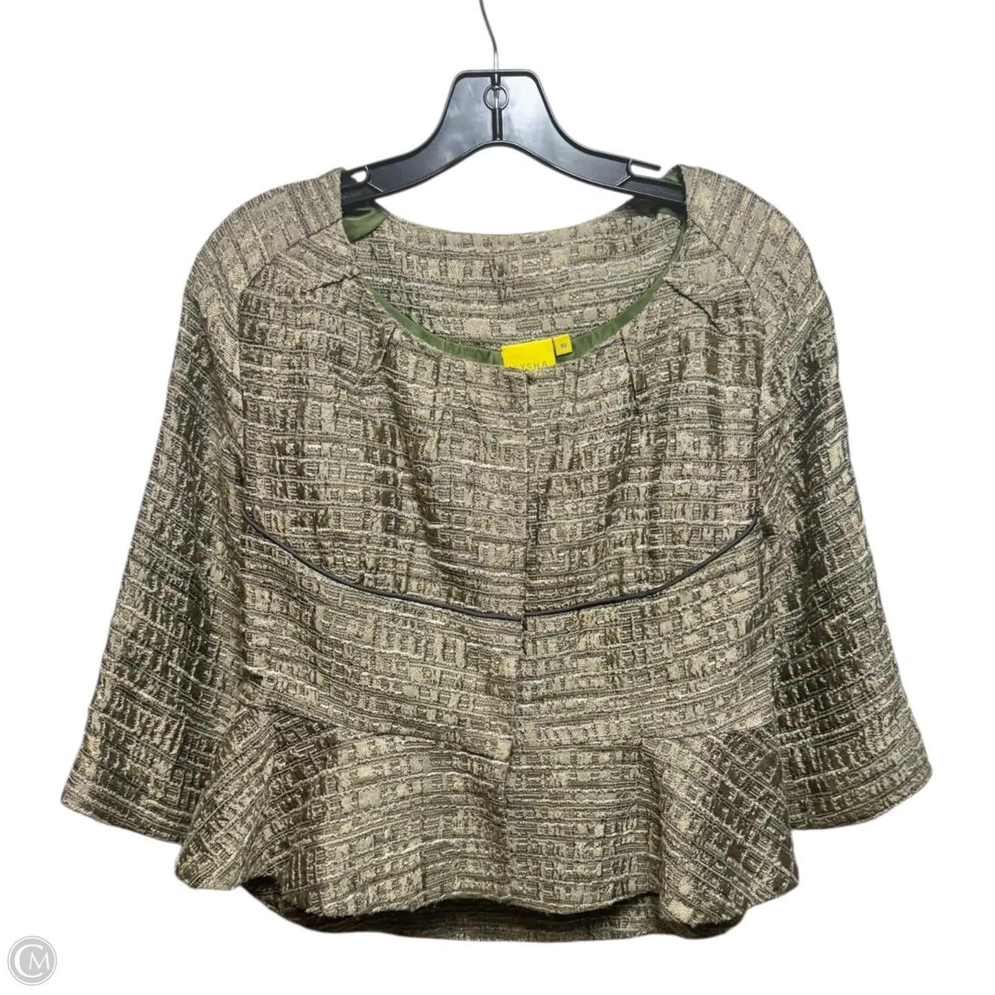 Textured Blazer By Aysha In Green, Size: 10